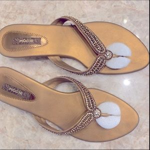 Golden/bronze sandals made in India